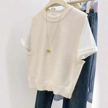 Designer Niche Western-style Rear Opening Shell Decoration Vest Women's Stacked Wool Vest Vest