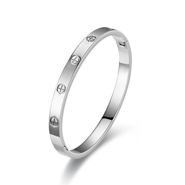European and American cross-border stainless steel cross nail bracelet fashion all-match titanium steel bracelet men and women fashion bracelet wholesale