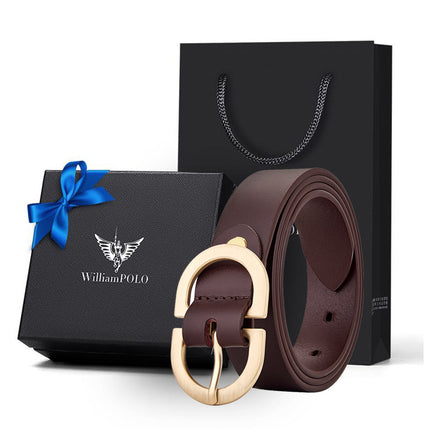 King Paul Belt Women Genuine Leather Pin Buckle Cowhide Belt Women Fashion Trendy Belt Women's New Wholesale