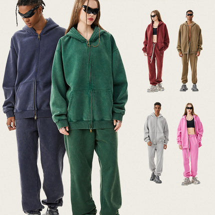 Tilani Men's Sweatshirt and Sweatpants Set Cross-Border Trendy Brand Hoodie Autumn and Winter Velvet Thickeneded Men's Two-Piece Set