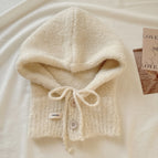 Balaclava curly hair milky white