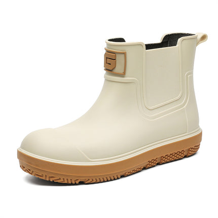 Cross-border Mid-barrel Rain Boots Men's Outdoor All-match Waterproof Fishing Shoes Couple's Camping Rain Boots Non-slip Wear-resistant Kitchen Shoes