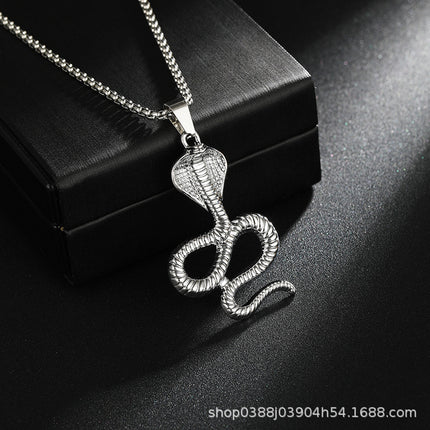 Cross-Border Jewelry New Model Cobra Necklace Punk Metal Animal 2026 New Year of the Snake Zodiac Pendant Necklace