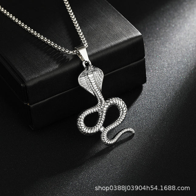 Cross-Border Jewelry New Model Cobra Necklace Punk Metal Animal 2026 New Year of the Snake Zodiac Pendant Necklace