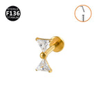 1.2x8mm / Bow tie gold (pole)