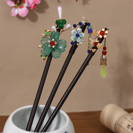 New Year Red Festive Chinese Style Hairpin Palace Style Tassel Walking Hair Hairpin Retro Hanfu Ancient Dress Cheongsam Hair Accessories Women