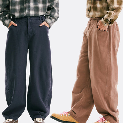 Black Fleet American Retro Small Curved Knife-Style Washed Casual Pants Unisex Loose Straight-Leg Long Pants Workwear