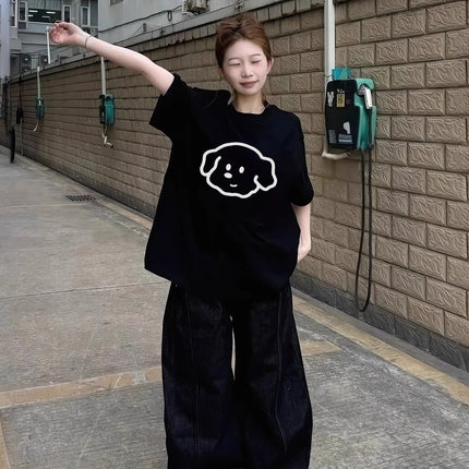 Pure Cotton Short-Sleeve T-Shirt for Women 2026 New White Half-Sleeve Korean Style Loose Lazy Style Summer Stunning Top Ins