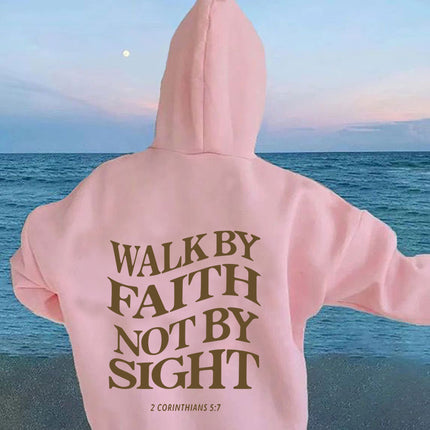 2023 Amazon Foreign Trade Women's Velvet Sweatshirt Plain Letter Print Kangaroo Pocket Drawstring Printed Hoodie