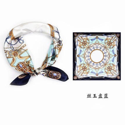 53*53cm Spring and Summer Sun Protection Neck Scarf Women's Easiest for Match Hangzhou Silk Small Square Scarf