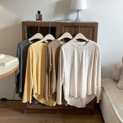 Autumn and Winter 2024 New Women's Wave Cashmere Casual Lazy Crewneck Home Clothes suit Pajamas