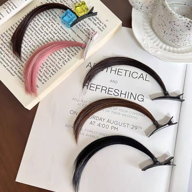 Cute Dick Hair Clip Wig Small Braid Headdress Hair Clip Female Anime Suwon Qianhe Same Style Duckbill Bangs