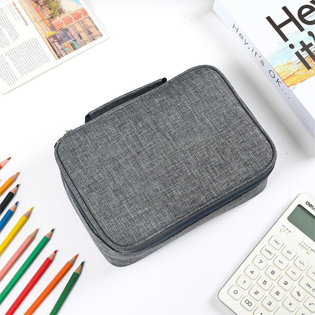 72 Hole Sketch Pen Storage Bag Amazon Hot Student Pencil Bag Three-Layer 24 Hole 48 Hole Pencil Stationery Storage Bag