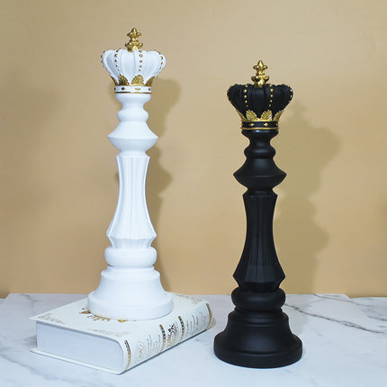 Creative home decoration chess resin decoration window home decoration black white chess ornaments