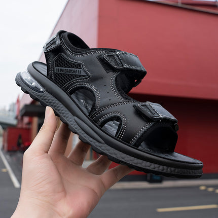 Men's Shoes 2026 Summer Style Breathable Soft-Soled Open-Toe Beach Shoes Air-Cushioned Non-Slip Outdoor Sports Casual Height-Increasing Sandals