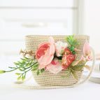 Pink artificial flower bouquet rice