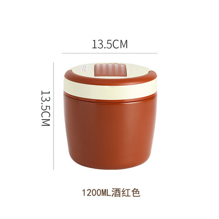 304 Stainless Steel Insulated Lunch Box Office Worker Lunch Box Portable Extra Long Insulated 12-Hour Insulated Bucket with Soup Bowl