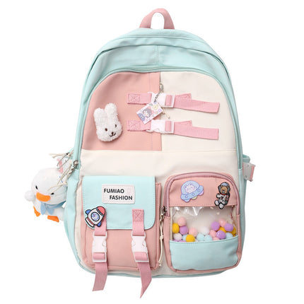 Wholesale New Casual Fashion Korean Style Fresh Color Contrast Backpack Middle School Student Schoolbag Japanese Niche Design Backpack