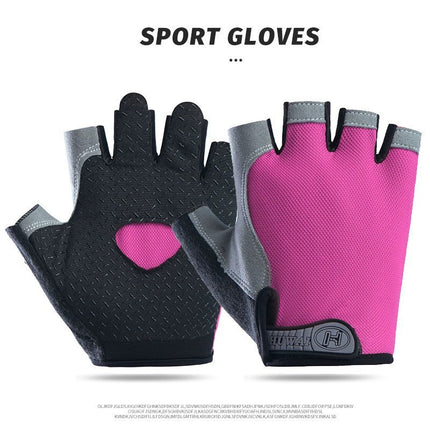 Cycling Gloves Fitness Half-Finger Spring and Summer Men's and Women's Mountain Bike Short-Finger Non-Slip Shock-Absorbing Breathable Quick-Drying
