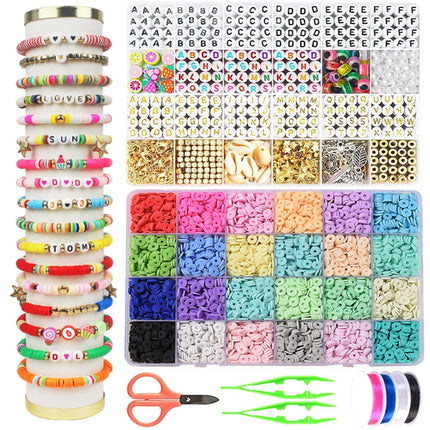 European and American Cross-border 24-grid Clay Bead Bracelet Making Kit 3mm23 Color Bead Bracelet Making DIY Jewelry Kit