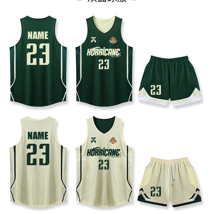 Double-Sided Basketball Uniform Suit Men's Printed Number Game Team Uniform Reversible American Jersey Adult Sports Training Uniform Vest