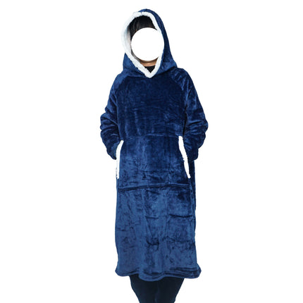 European and American Style Long Thickeneded Tv Lazy Blanket Tv Blanket Extended Nightgown Couple Family Home Clothes Pullover Pajamas