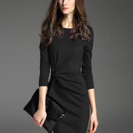 2025 New Celebrity Fashion Dress Long-Sleeved Slimming Look Elegant Ol Hip-Hugging Banquet Dress Skirt