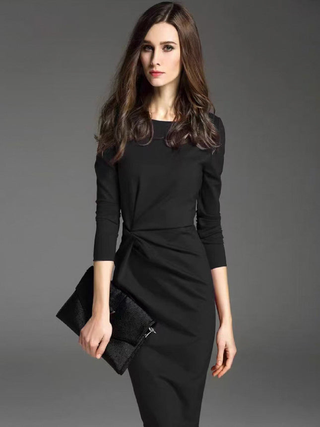 2025 New Celebrity Fashion Dress Long-Sleeved Slimming Look Elegant Ol Hip-Hugging Banquet Dress Skirt