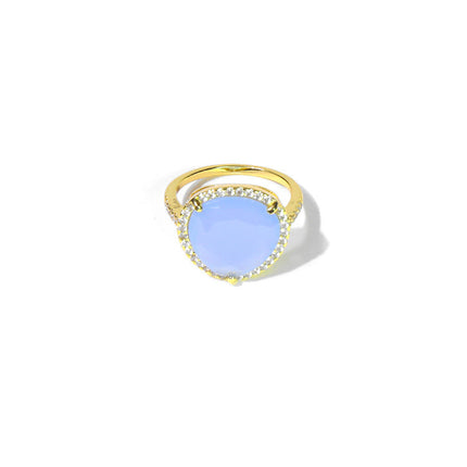 Cross-Border E-Commerce Amazon Hot-Selling Supply Triangular Crystal Zircon Micro-Paved Emerald Ring Seiko Handmade Jewelry