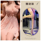 Pink + white fishnet stockings / M 40-60kg