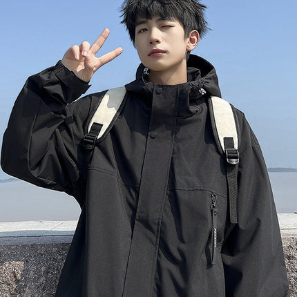 plus size Men's Windproof Waterproof Jacket Spring and Autumn Plus-sized high quality Jacket Korean Loose Casual Jacket