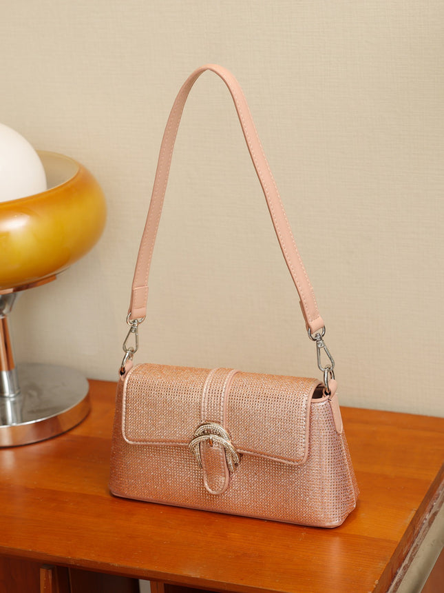 Fashion Women's Bags Wholesale 2026 New Fashion Rhinestone Underarm Bag Urban Simple Versatile Shoulder Crossbody Baguette Bag