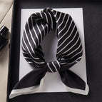 Striped black [100% mulberry silk]