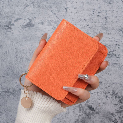 Factory New Card Bag Short Cute Small Women's Coin Purse Simple Light Luxury PU Leather Certificate Storage Bag Thin