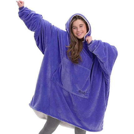 Lazy Blanket Tv Blanket Autumn and Winter Home Warm Sleepwear Pullover Anti-Cold Sweatshirt Thick Flannel Wearable Blanket