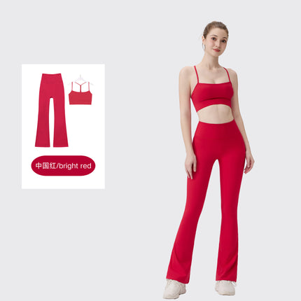 [in Stock] Ld Speaker Y-Shaped Vest Set Long Sleeve Women's Slim Fit Jacket Stretchy Sports Yoga Wear