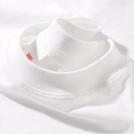 220g Cotton Three-Needle Round Neck Loose Shoulder Short-Sleeved Men's Summer T-Shirt Export Cross-Border Light Board Bottoming Shirt