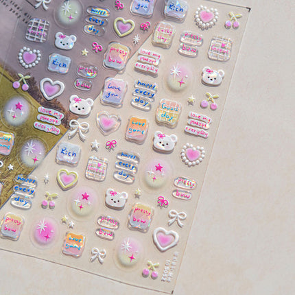 Shell Light Cute Balloon Puppy Nail Art Sticker Embossed 3D New 5D Stereo Kidsren's Nail Sticker Decoration