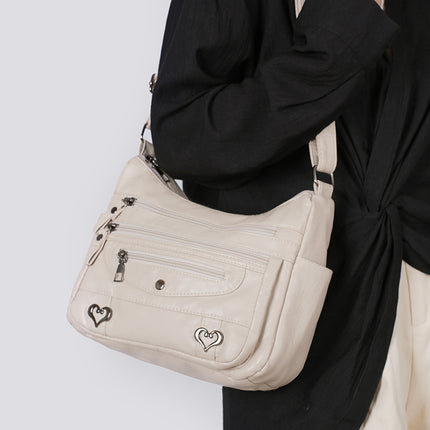 Middle-Aged and Elderly Women's Bags 2026 New Large-Capacity Shoulder Crossbody Bag Lightweight Backpack Soft Leather Bag for Middle-Aged Mothers