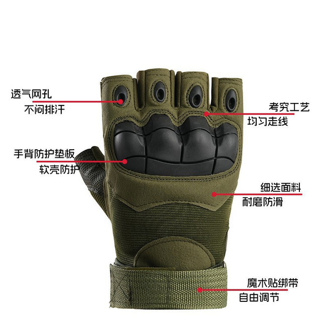 Customized Half-Finger Sports Gloves for Men, Outdoor Cycling Training Protective Wear-Resistant Fitness Touch Screen Tactical Gloves Wholesale