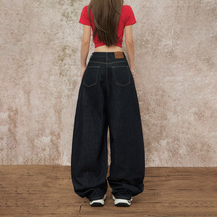 American Scimitar Jeans for Women 2025 Summer New Straight-Leg Loose High-Waist Slimming Wide-Leg Floor-Length Pants