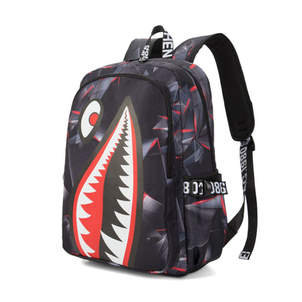 Cross-border Oxford Shark Schoolbag Primary School Grade 4, 5 and 6 Large Capacity Backpack Personalized Simple Backpack for Men