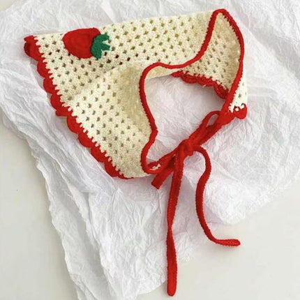 European and American Cross-Border French Ins Retro Handmade Crochet Triangle Scarf Women's Personalized Travel Photo Headscarf Hairband