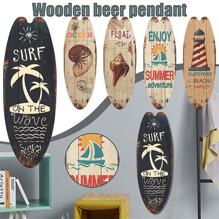 Cross-Border Surfboard Pendant Beach Leisure Wall Decoration Wooden Brand Hawaiian Party Supplies Scene Layout