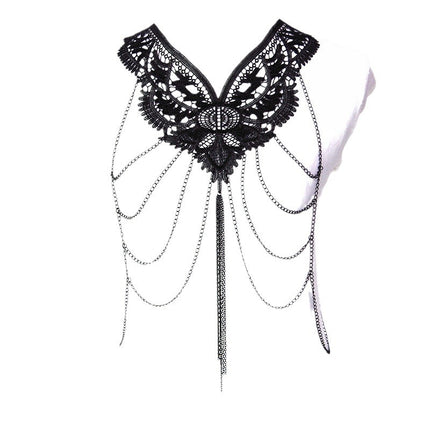 Meiximei Jewelry Black Lace Multi-Layer Tassel Export Jewelry Necklace Body Chain Body Chain