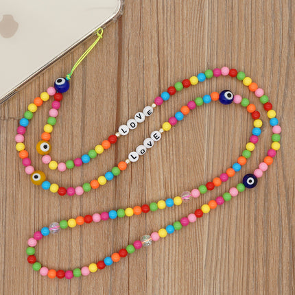 Factory direct supply handmade beaded mobile phone lanyard bluetooth speaker lanyard flashlight fan selfie stick U disk sling