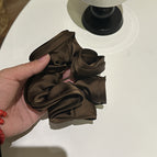 4029-2-brown bud satin hair tie