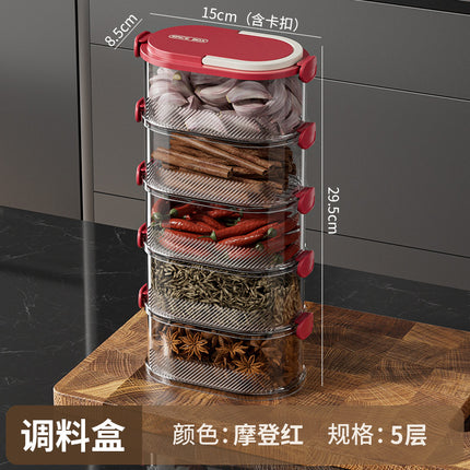Spice Storage Box Scallion, Ginger and Garlic Spice Jar Household Kitchen Stackable Sealed Box Storage Jar Sub-pack Fresh-keeping Box