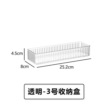 Transparent Wavy Drawer Storage Box Can Be Stacked with Storage Racks Desktop Cosmetics Storage Basket Sundry Partition Box