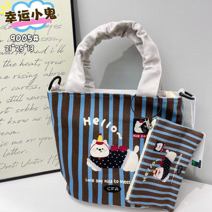 In-Stock New Small Cloth Bag Ins Cute Cartoon Women's Summer Cloth Bag Handbag Casual Tote Bag Upgrade